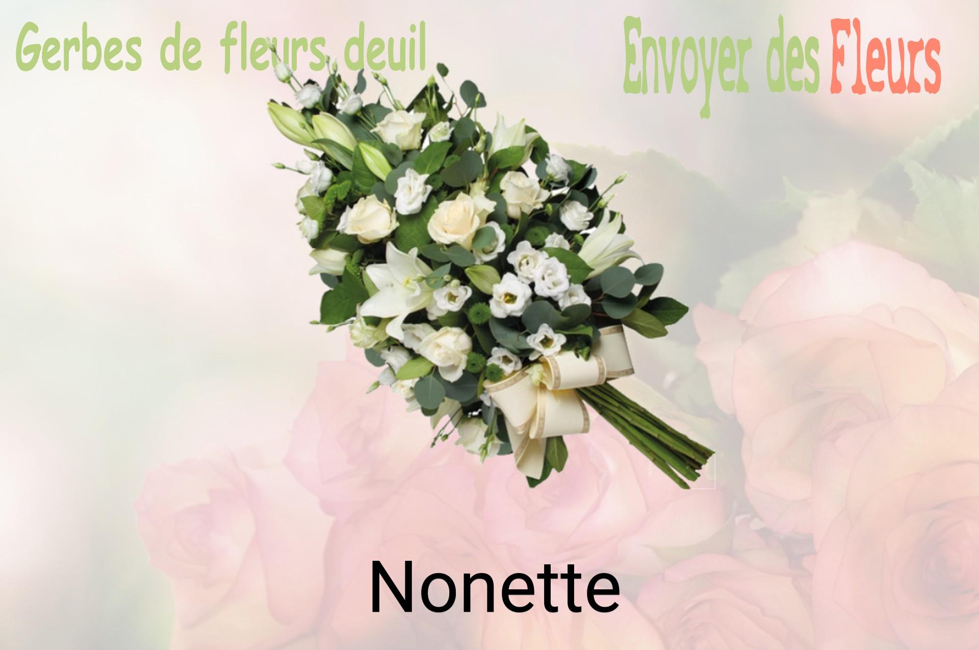 Gerbe de fleurs de deuil livrée à Nonette